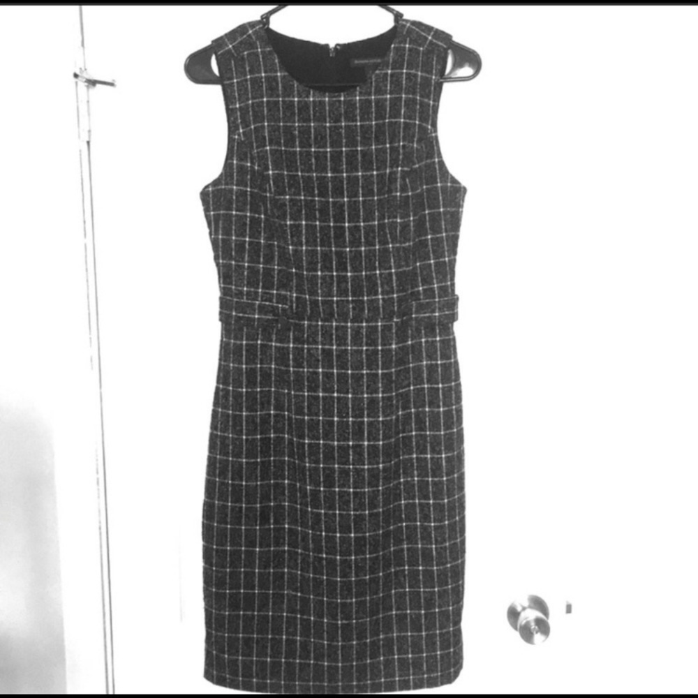 Banana republic tweed window pane sheath dress